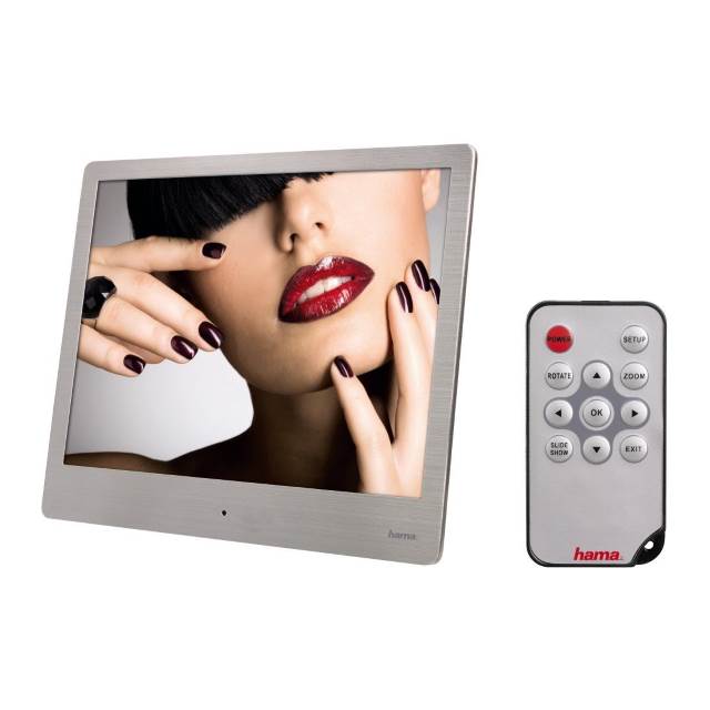 9,7 Zoll 24,64 cm Hama Digitaler Bilderrahmen , SD/SDHC/MMC-Kartenslot, USB 2.0, Audio- und Videofunktion schwarz 